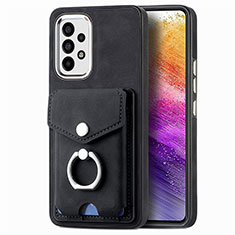 Funda Silicona Goma de Cuero Carcasa SD4 para Samsung Galaxy A73 5G Negro