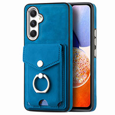 Funda Silicona Goma de Cuero Carcasa SD4 para Samsung Galaxy M44 5G Azul