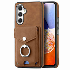 Funda Silicona Goma de Cuero Carcasa SD4 para Samsung Galaxy M44 5G Marron