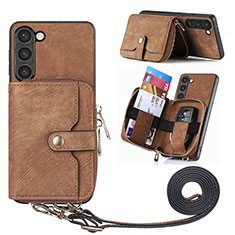 Funda Silicona Goma de Cuero Carcasa SD4 para Samsung Galaxy S22 Plus 5G Marron