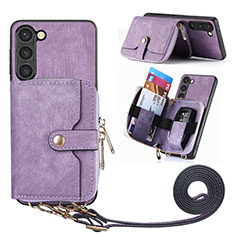 Funda Silicona Goma de Cuero Carcasa SD4 para Samsung Galaxy S24 Plus 5G Purpura Claro