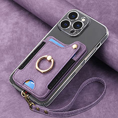 Funda Silicona Goma de Cuero Carcasa SD5 para Apple iPhone 14 Pro Max Morado