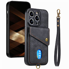 Funda Silicona Goma de Cuero Carcasa SD5 para Apple iPhone 14 Pro Max Negro