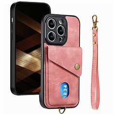 Funda Silicona Goma de Cuero Carcasa SD5 para Apple iPhone 15 Pro Rosa