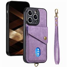 Funda Silicona Goma de Cuero Carcasa SD5 para Apple iPhone 16 Pro Max Purpura Claro