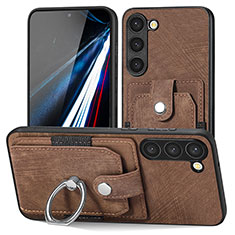 Funda Silicona Goma de Cuero Carcasa SD5 para Samsung Galaxy S22 5G Marron