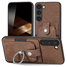 Funda Silicona Goma de Cuero Carcasa SD5 para Samsung Galaxy S25 5G Marron