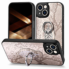 Funda Silicona Goma de Cuero Carcasa SD6 para Apple iPhone 13 Marron Claro