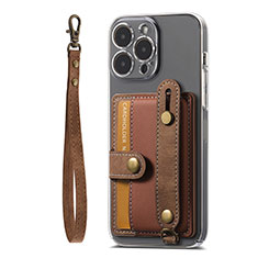 Funda Silicona Goma de Cuero Carcasa SD6 para Apple iPhone 14 Pro Marron