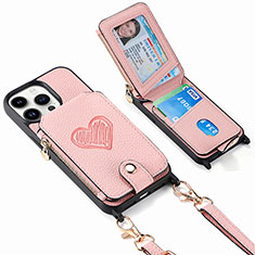 Funda Silicona Goma de Cuero Carcasa SD6 para Apple iPhone 14 Pro Rosa