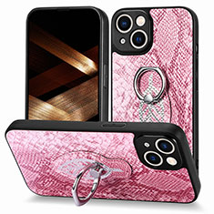 Funda Silicona Goma de Cuero Carcasa SD6 para Apple iPhone 14 Rosa Roja