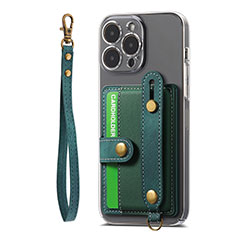 Funda Silicona Goma de Cuero Carcasa SD6 para Apple iPhone 15 Pro Verde