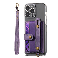 Funda Silicona Goma de Cuero Carcasa SD6 para Apple iPhone 16 Pro Morado