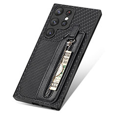 Funda Silicona Goma de Cuero Carcasa SD6 para Samsung Galaxy S23 Ultra 5G Negro