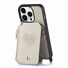 Funda Silicona Goma de Cuero Carcasa SD7 para Apple iPhone 13 Pro Max Gris