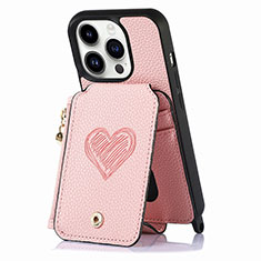 Funda Silicona Goma de Cuero Carcasa SD7 para Apple iPhone 13 Pro Max Rosa