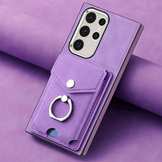 Funda Silicona Goma de Cuero Carcasa SD7 para Samsung Galaxy S25 Ultra 5G Purpura Claro