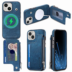 Funda Silicona Goma de Cuero Carcasa SD8 para Apple iPhone 14 Plus Azul