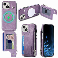 Funda Silicona Goma de Cuero Carcasa SD8 para Apple iPhone 14 Purpura Claro