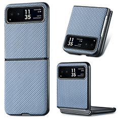 Funda Silicona Goma de Cuero Carcasa SD8 para Motorola Moto Razr 40 5G Azul