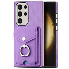 Funda Silicona Goma de Cuero Carcasa SD8 para Samsung Galaxy S23 Ultra 5G Purpura Claro