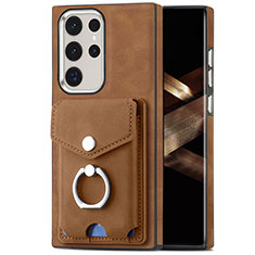 Funda Silicona Goma de Cuero Carcasa SD8 para Samsung Galaxy S24 Ultra 5G Marron