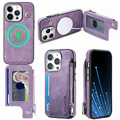 Funda Silicona Goma de Cuero Carcasa SD9 para Apple iPhone 13 Pro Max Purpura Claro