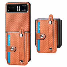 Funda Silicona Goma de Cuero Carcasa SD9 para Motorola Moto Razr 40 5G Marron