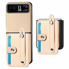 Funda Silicona Goma de Cuero Carcasa SD9 para Motorola Moto Razr 40 5G Oro