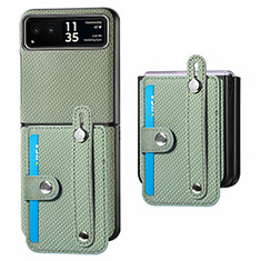 Funda Silicona Goma de Cuero Carcasa SD9 para Motorola Moto Razr 40 5G Verde