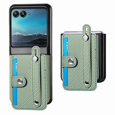 Funda Silicona Goma de Cuero Carcasa SD9 para Motorola Moto Razr 40 Ultra 5G Verde