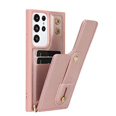 Funda Silicona Goma de Cuero Carcasa SY1 para Samsung Galaxy S23 Ultra 5G Oro Rosa