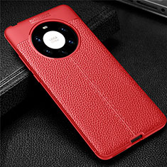 Funda Silicona Goma de Cuero Carcasa U01 para Huawei Mate 40 Pro+ Plus Rojo