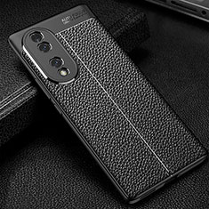 Funda Silicona Goma de Cuero Carcasa WL1 para Huawei Honor 70 5G Negro