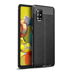 Funda Silicona Goma de Cuero Carcasa WL1 para Samsung Galaxy A51 5G Negro
