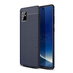 Funda Silicona Goma de Cuero Carcasa WL1 para Samsung Galaxy A81 Azul