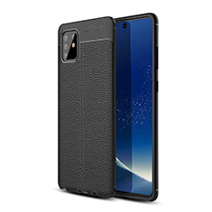 Funda Silicona Goma de Cuero Carcasa WL1 para Samsung Galaxy A81 Negro