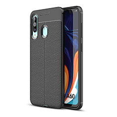 Funda Silicona Goma de Cuero Carcasa WL1 para Samsung Galaxy M40 Negro