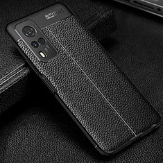 Funda Silicona Goma de Cuero Carcasa WL1 para Vivo Y53s 4G Negro