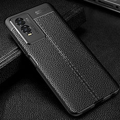 Funda Silicona Goma de Cuero Carcasa WL1 para Vivo Y76s 5G Negro