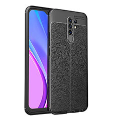 Funda Silicona Goma de Cuero Carcasa WL1 para Xiaomi Redmi 9 Negro