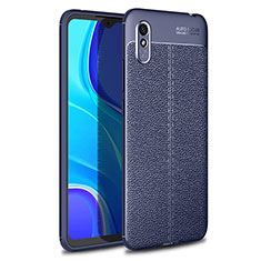 Funda Silicona Goma de Cuero Carcasa WL1 para Xiaomi Redmi 9A Azul