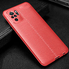 Funda Silicona Goma de Cuero Carcasa WL1 para Xiaomi Redmi Note 10 4G Rojo