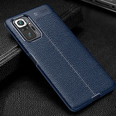 Funda Silicona Goma de Cuero Carcasa WL1 para Xiaomi Redmi Note 10 Pro 4G Azul