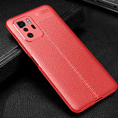 Funda Silicona Goma de Cuero Carcasa WL1 para Xiaomi Redmi Note 10 Pro 5G Rojo