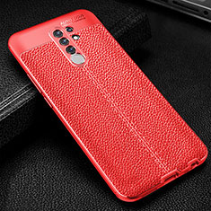 Funda Silicona Goma de Cuero Carcasa WL2 para Xiaomi Redmi 9 Prime India Rojo