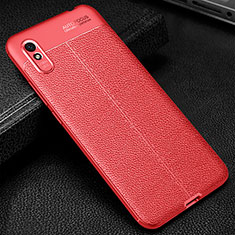 Funda Silicona Goma de Cuero Carcasa WL2 para Xiaomi Redmi 9A Rojo