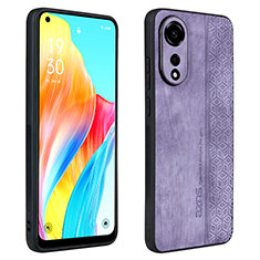 Funda Silicona Goma de Cuero Carcasa YZ1 para Oppo A78 4G Purpura Claro