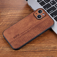 Funda Silicona Goma de Cuero Carcasa YZ2 para Apple iPhone 15 Pro Marron