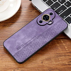 Funda Silicona Goma de Cuero Carcasa YZ2 para Huawei Nova 11 Purpura Claro